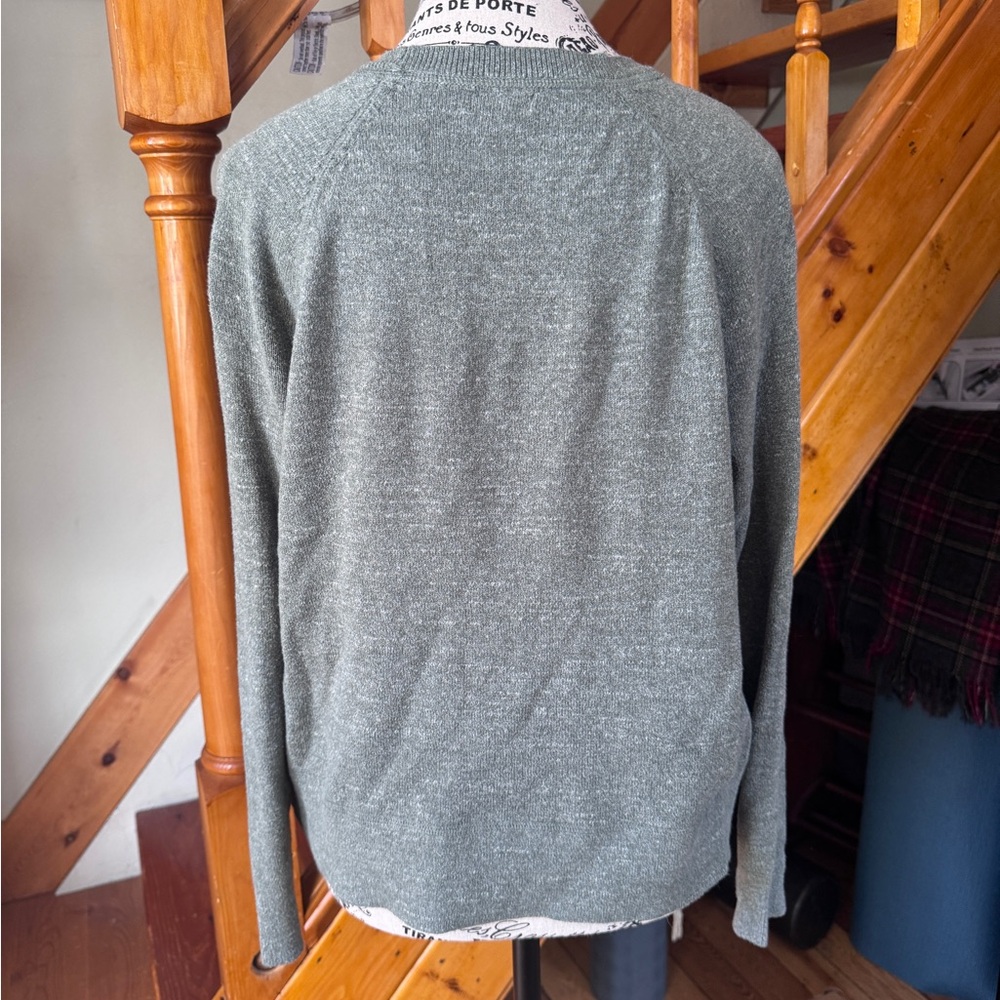 L.L. Bean Women's Organic Cotton Crew Neck Slub Sweater in Sea Green - Picture 6 of 9